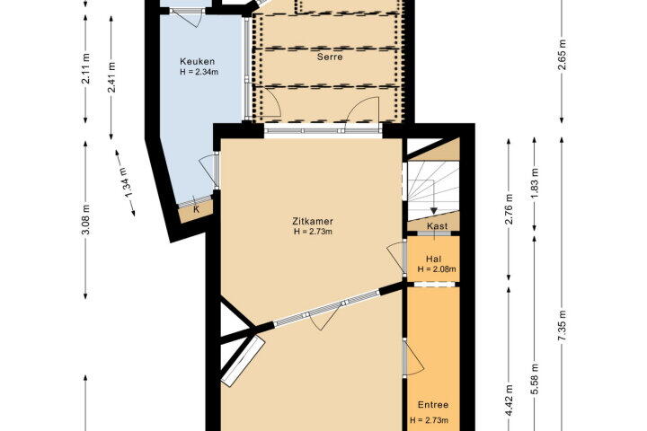Plattegrond – Looijersgracht 25, Steenwijk