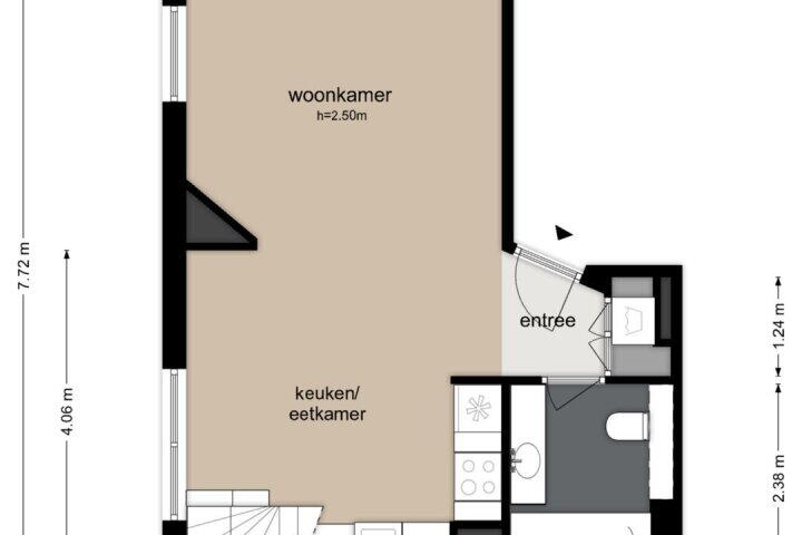 Plattegrond – Lootsstraat 11 3, Amsterdam