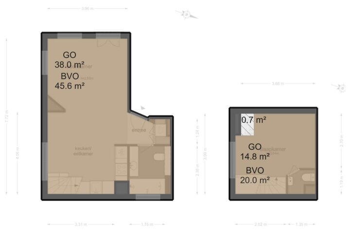 Plattegrond – Lootsstraat 11 3, Amsterdam