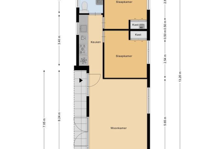 Plattegrond – Loverensestraat 11 R A4, Cromvoirt
