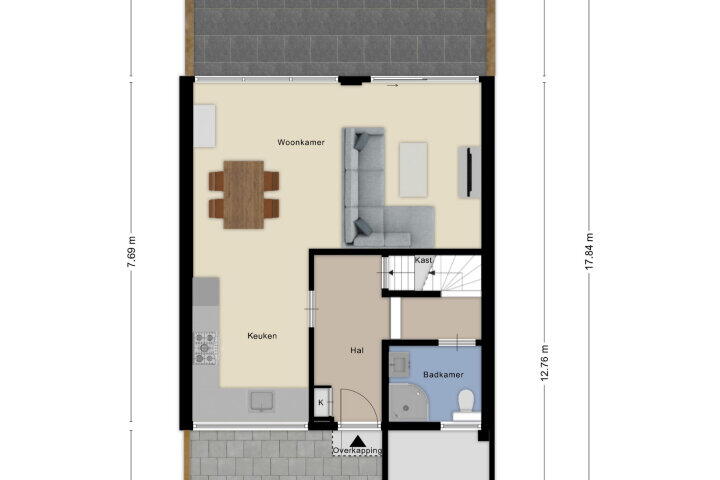 Plattegrond – Lucas van Leydenstraat 33, Roosendaal