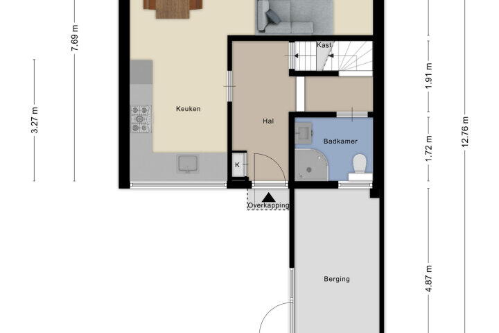 Plattegrond – Lucas van Leydenstraat 33, Roosendaal