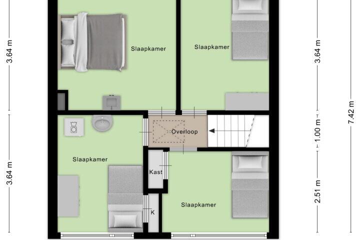 Plattegrond – Lucas van Leydenstraat 33, Roosendaal