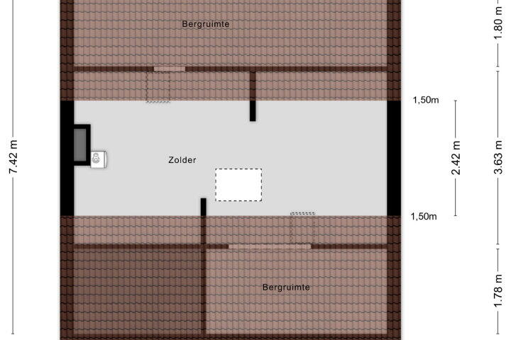Plattegrond – Lucas van Leydenstraat 33, Roosendaal