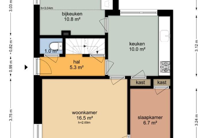 Plattegrond – Luingaweg 5, Bierum
