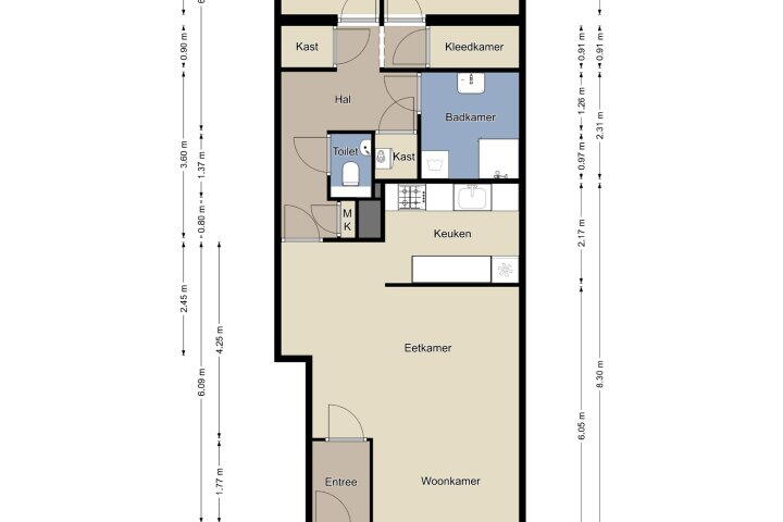 Plattegrond – Maastrichter Grachtstraat 22 A, Maastricht
