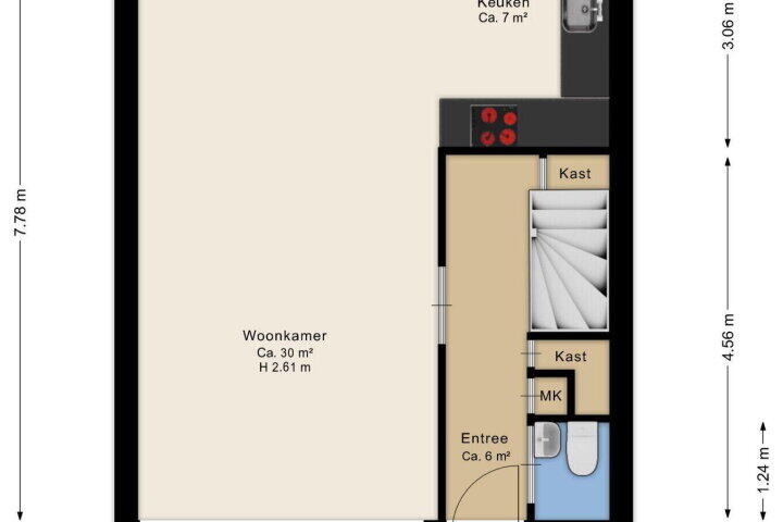 Plattegrond – Magnoliastraat 22, Bovensmilde