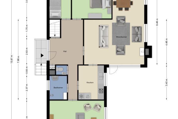 Plattegrond – Mahlerlaan 3, Roosendaal