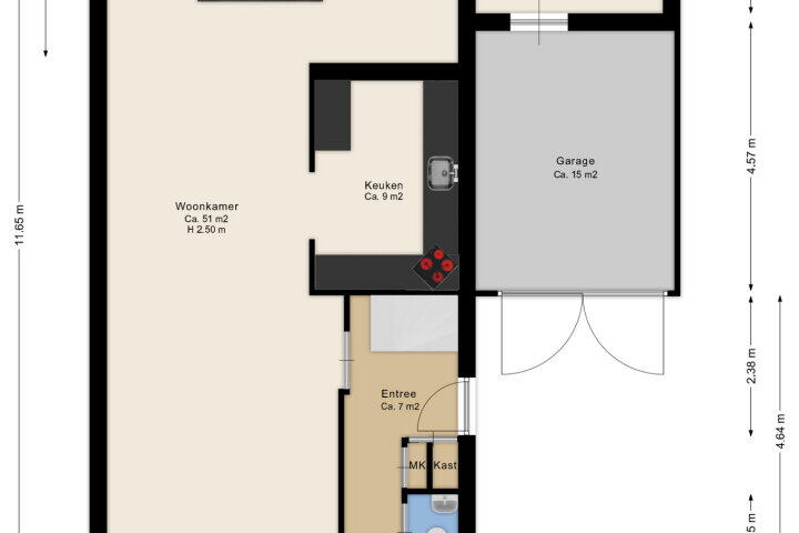 Plattegrond – Marcelisstraat 25, Hoogersmilde