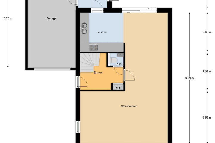 Plattegrond – Marga Klompelaan 4, Vlissingen