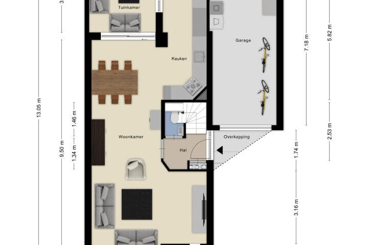 Plattegrond – Marga Klompéstraat 15, Waalwijk