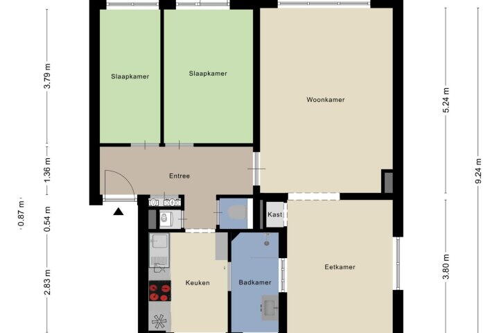 Plattegrond – Margrietstraat 1, Beek