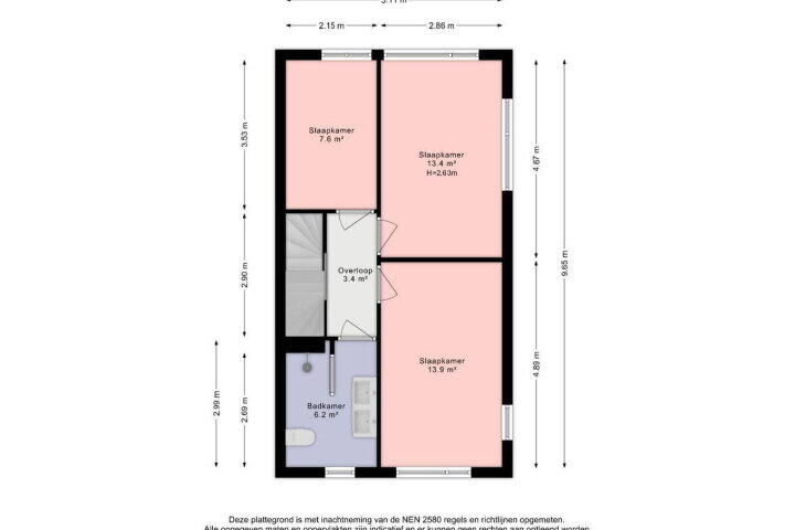 Plattegrond – Mariënpark 156, Leidschendam