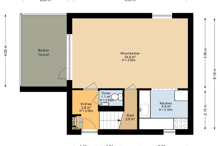 Plattegrond – Marsmanhove 116, Zoetermeer