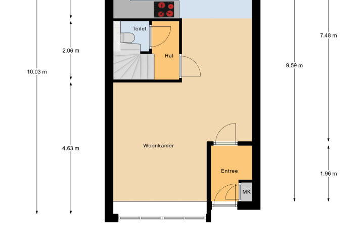 Plattegrond – Martin Luther Kingstraat 32, Vlissingen