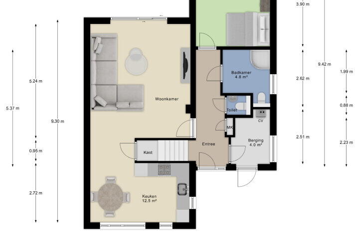 Plattegrond – Mathilde Wibauthof 7, Arnhem