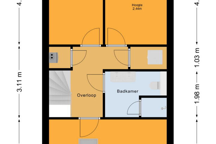 Plattegrond – Mauritiusstraat 12, Almere