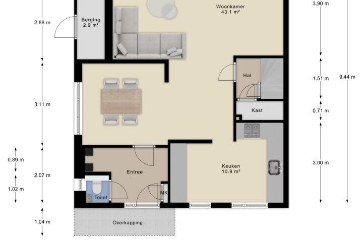 Plattegrond – Medemblikhof 24, Arnhem