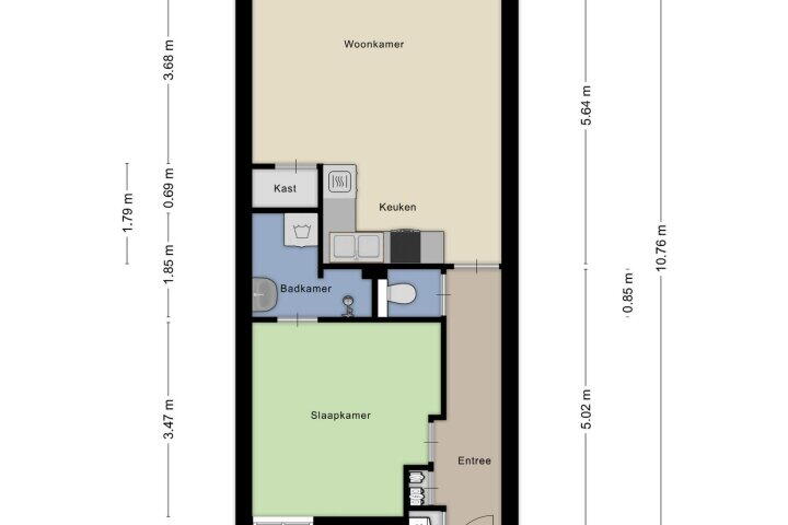 Plattegrond – Meerstraat 36 A, Beverwijk