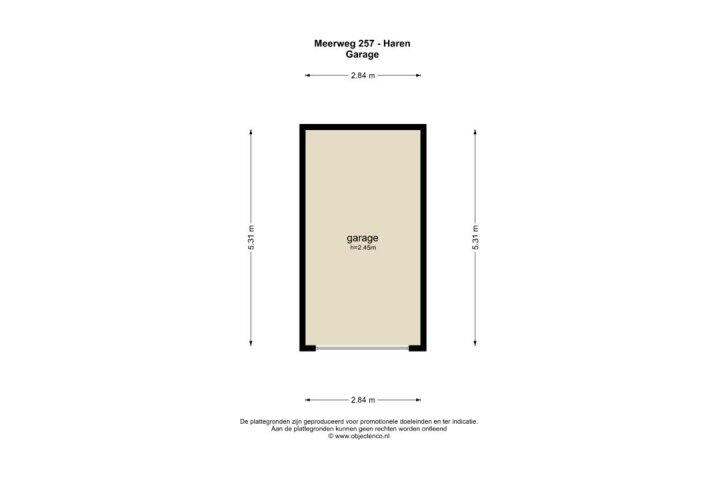Plattegrond – Meerweg 257, Haren (GR)