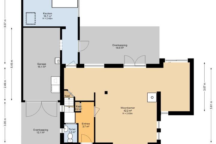 Plattegrond – Meester Schaapstraat 12, Roden