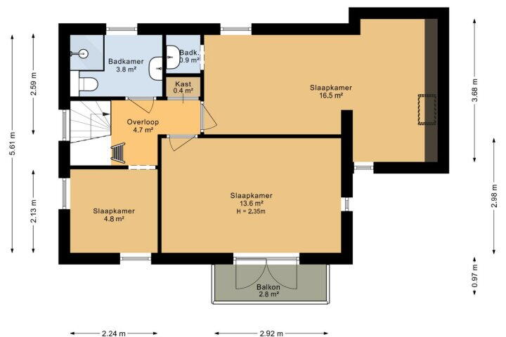 Plattegrond – Meester Schaapstraat 12, Roden