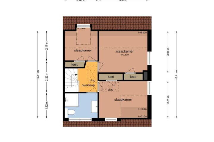 Plattegrond – Meeuwenlaan 14, Vries