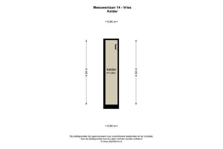 Plattegrond – Meeuwenlaan 14, Vries