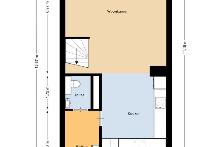 Plattegrond – Meindert Hobbemastraat 5, Meppel