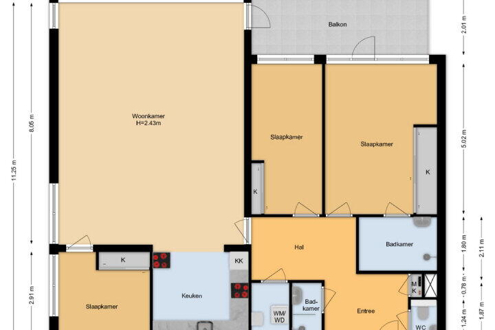 Plattegrond – Merbauhout 7, Zoetermeer