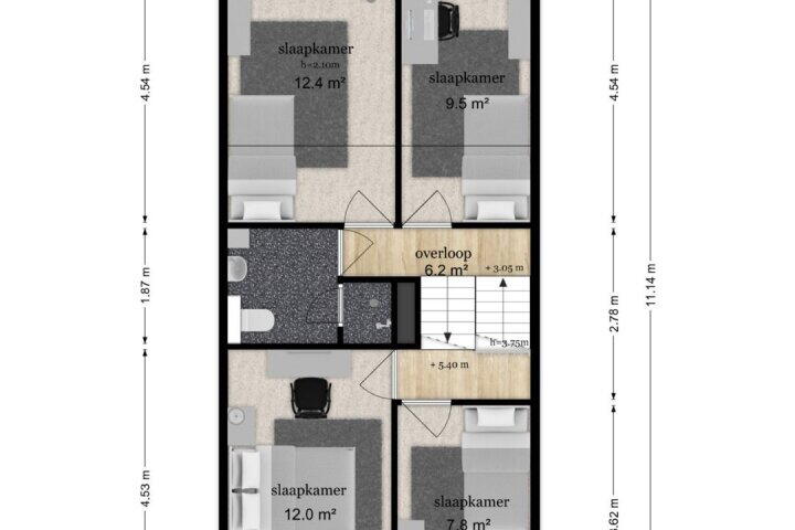 Plattegrond – Merovingersstraat 10, Wijk bij Duurstede