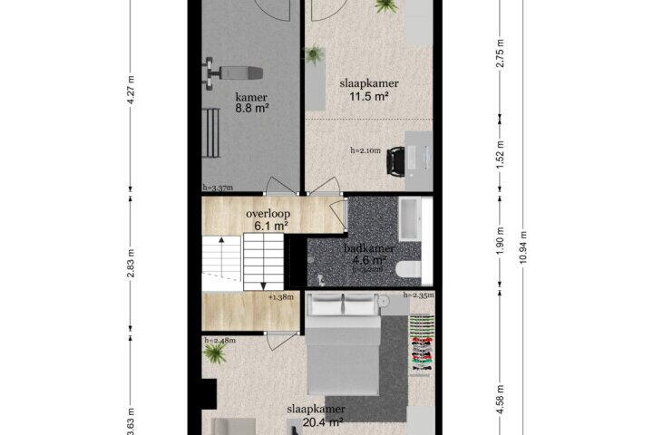 Plattegrond – Merovingersstraat 36, Wijk bij Duurstede