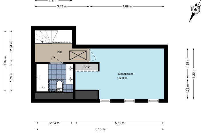 Plattegrond – Merwedeplein 15 3, Amsterdam