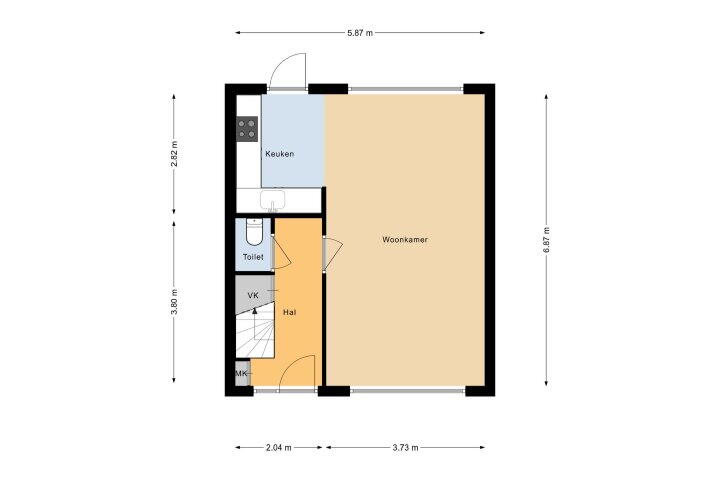 Plattegrond – Merwedestraat 6, Den Helder