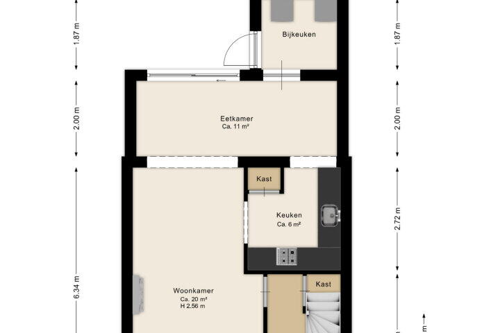 Plattegrond – Mesdagstraat 42, Assen