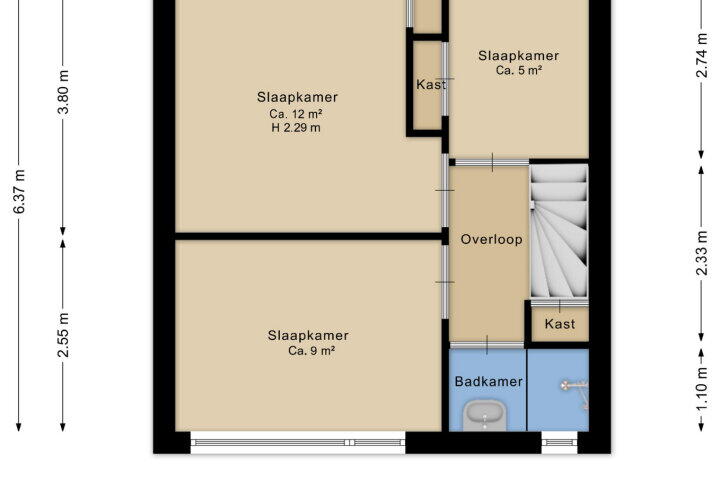 Plattegrond – Mesdagstraat 42, Assen