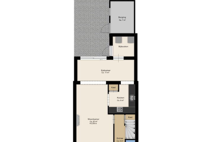Plattegrond – Mesdagstraat 42, Assen