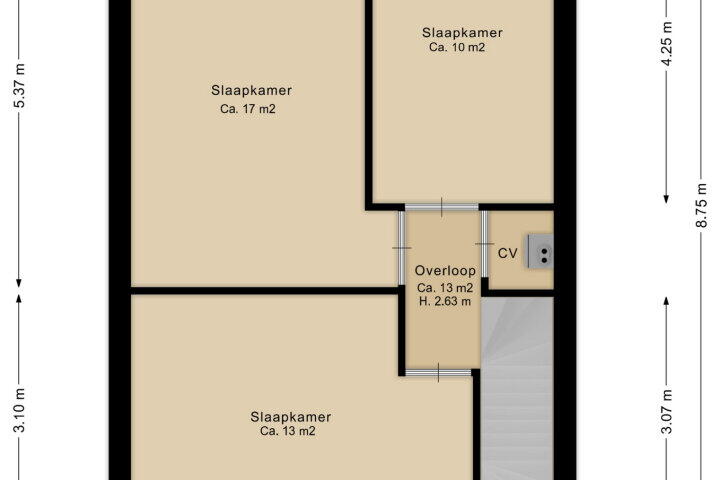 Plattegrond – Meteorenlaan 58, Hoogeveen