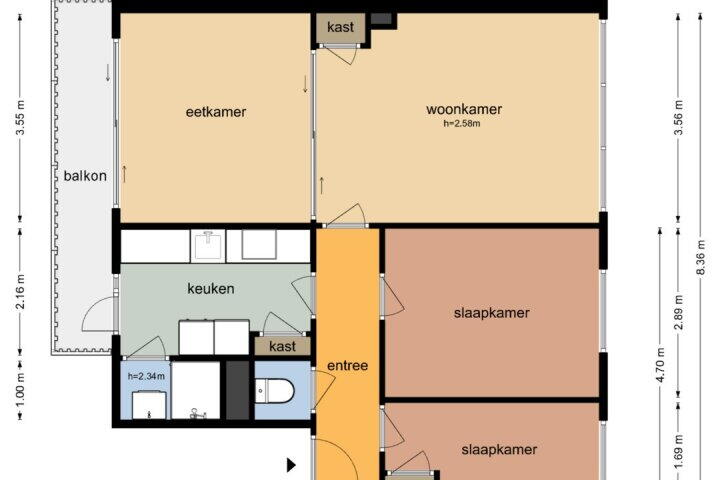 Plattegrond – Mgr. Feronstraat 46, Heerlen