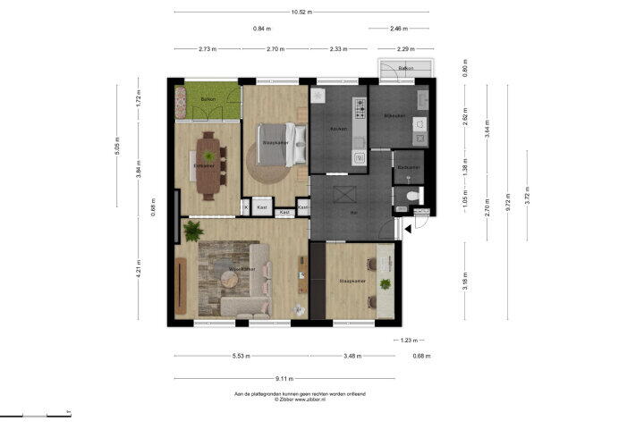 Plattegrond – Mgr. Frenckenstraat 24 C, Breda