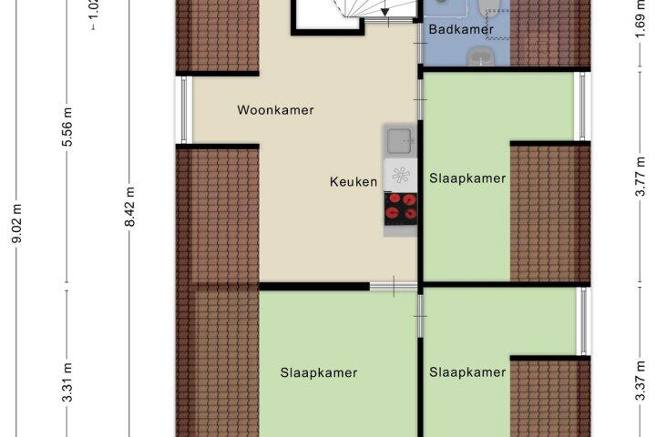 Plattegrond – Mgr. Nolensplein 21 C1, Breda