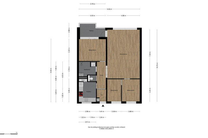 Plattegrond – Middachtenstraat 46 B, Breda