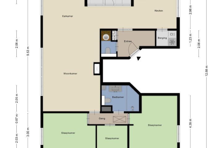 Plattegrond – Middendorp 9, Gieten
