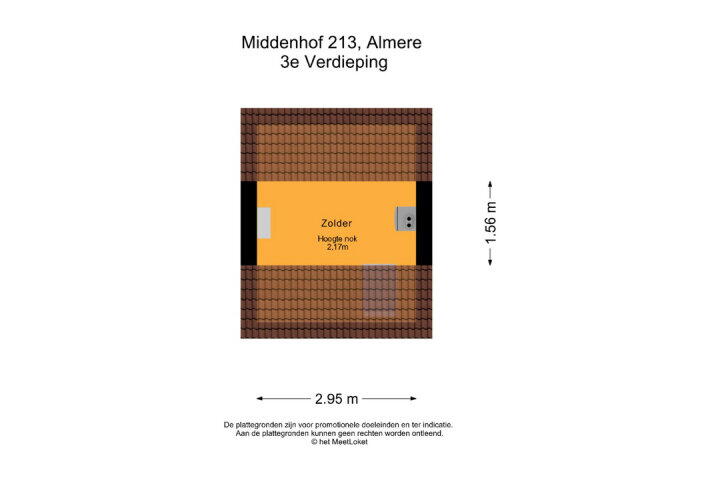 Plattegrond – Middenhof 213, Almere