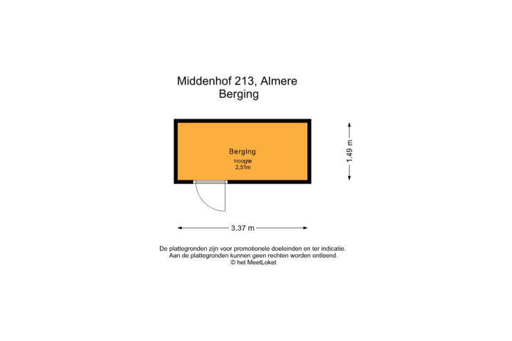 Plattegrond – Middenhof 213, Almere