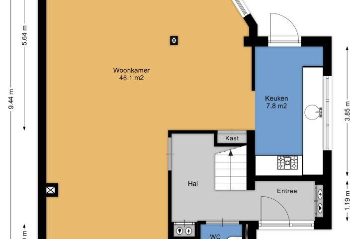 Plattegrond – Middenlaan 27, Dwingeloo