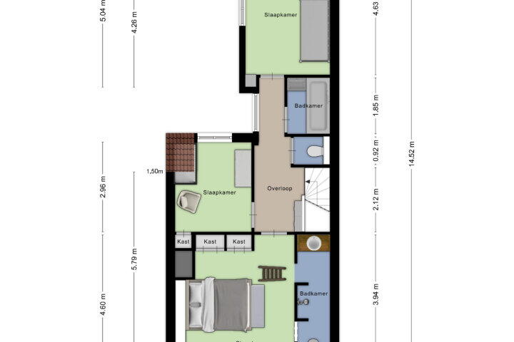 Plattegrond – Middenstraat 111, Roosendaal