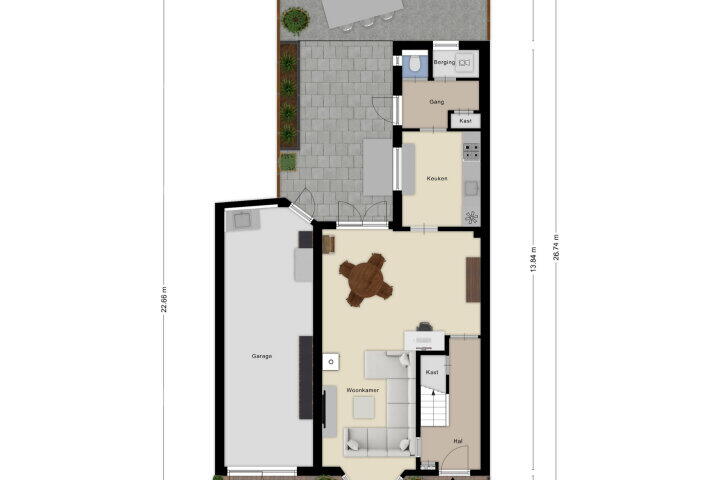 Plattegrond – Middenstraat 84, Roosendaal