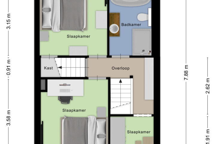 Plattegrond – Middenstraat 84, Roosendaal