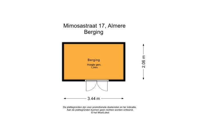 Plattegrond – Mimosastraat 17, Almere